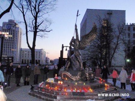 Малітва ля Чырвонага касьцёла і жаночае малітоўнае шэсьце салідарнасьці з палітвязнямі ў Менску (Фота)