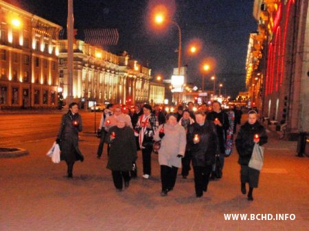 Малітва ля Чырвонага касьцёла і жаночае малітоўнае шэсьце салідарнасьці з палітвязнямі ў Менску (Фота)