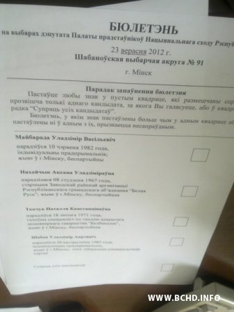 Ярмошына адказала Вользе Кавальковай: бюлетэні незаконна надрукаваныя на ўсіх 110 выбарчых акругах (фота)