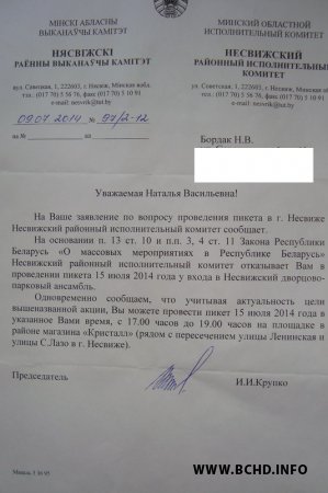 У Нясвіжы дазволілі антыалкагольны пікет, але паведамілі пра гэта постфактум (фота)