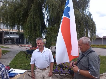 Сцягі БХД на вуліцах Магілёва (фота)