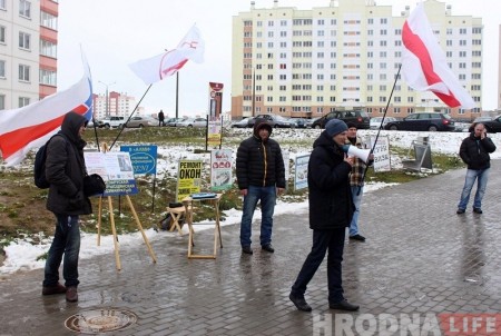 Першы перадвыбарчы пікет у Гродне арганізаваў каардынатар БХД (відэа)