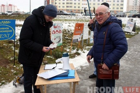 Першы перадвыбарчы пікет у Гродне арганізаваў каардынатар БХД (відэа)