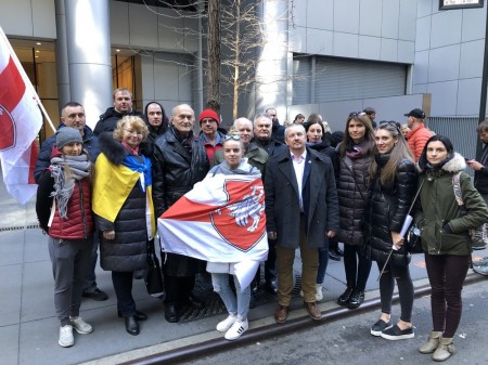 У Нью-Ёрку Дзень Волі прайшоў перад кансулятам Беларусі (фота)