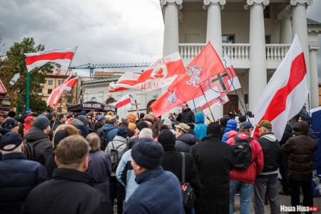 Павел Севярынец выступіў на мітынгу на Плошчы Свабоды ў Менску